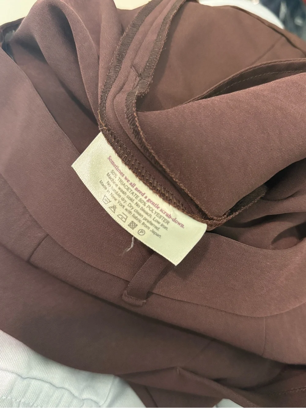 MM.LaFleur  Dress Pants Womens 14 Quiet Luxury Workwear Trousers  Brown/Burgundy